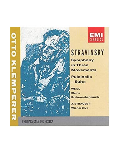 Igor Stravinsky - Kurt Weill (Dir. Otto Klemperer) - Sinfonia In 3 Movimenti - Kleine Dreigroschemmusik CD
