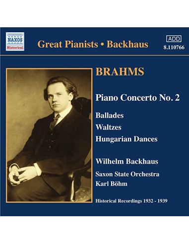 J. Brahms (W. Backhaus) - Piano Concerto N. 2, Ballata Op. 10, Valzer Op. 39, Danze Ungheresi CD
