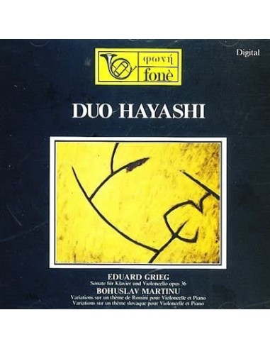 Grieg, Martinu, (Duo Hayashi) - Sonata Pian E Cello Op. 36, Variaz. Tema Paganini Piano E Cello, Variaz Tema Slovacco - CD